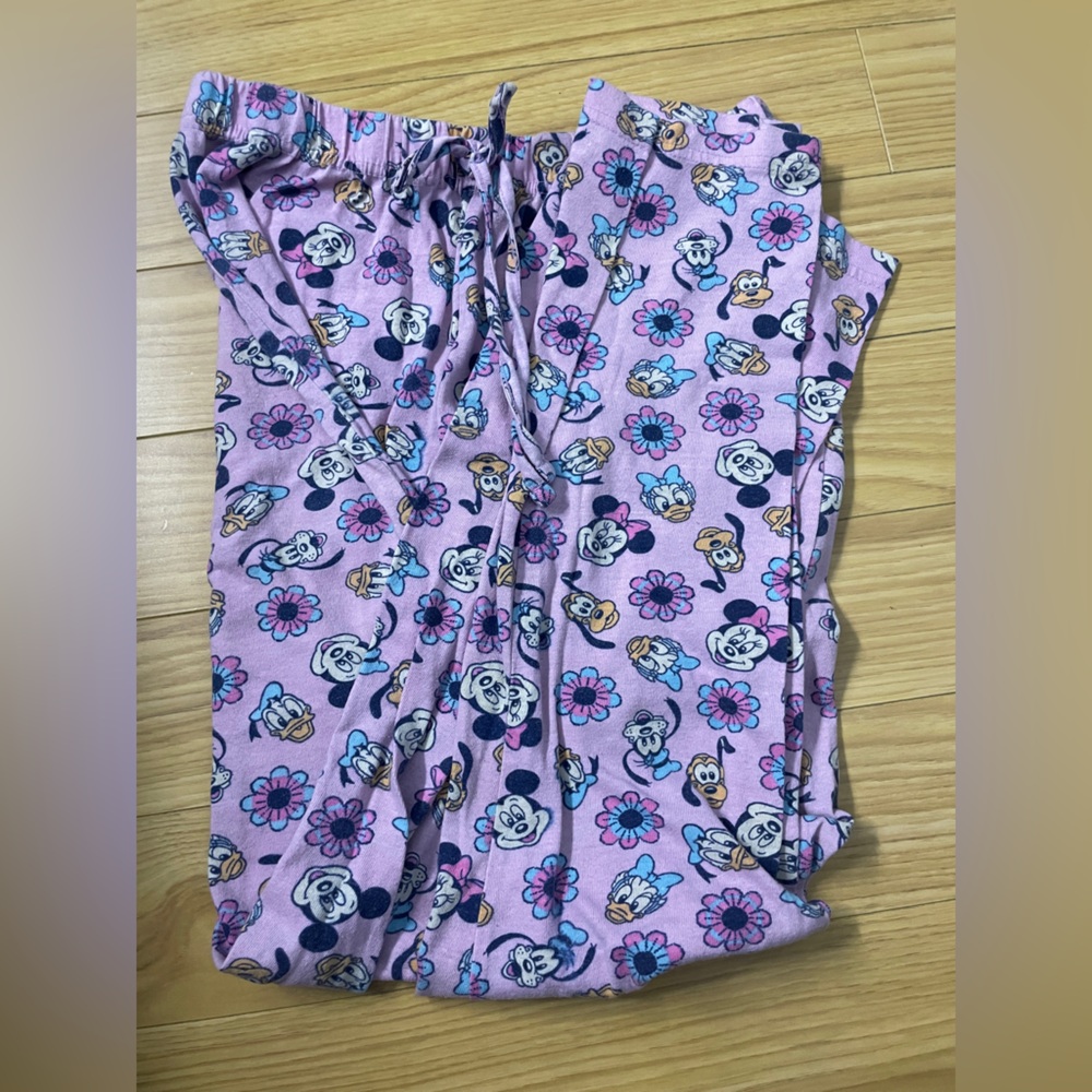 Disney Pink Pajama Pants with Character Print